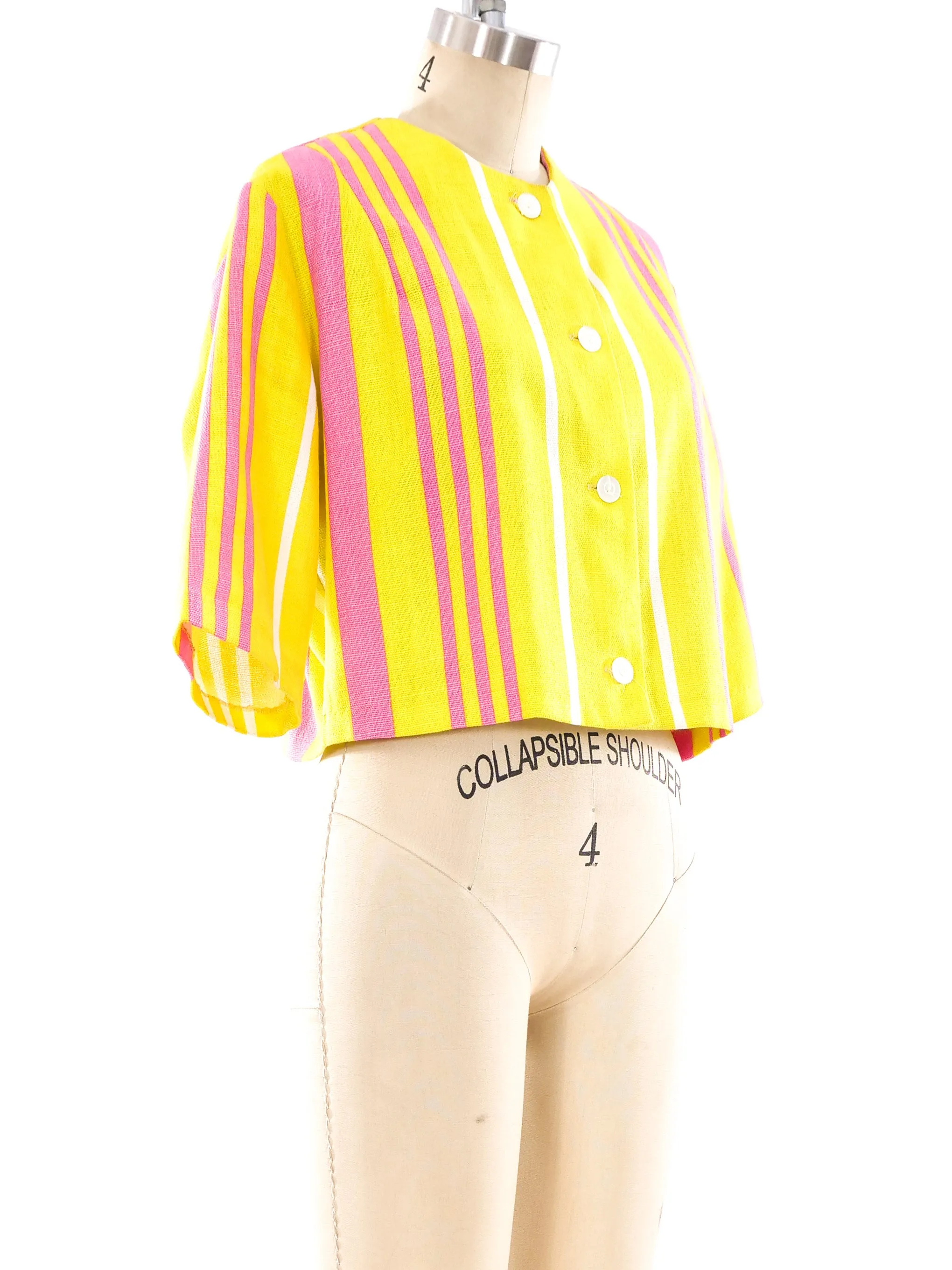 1960's Neon Striped Cropped Jacket