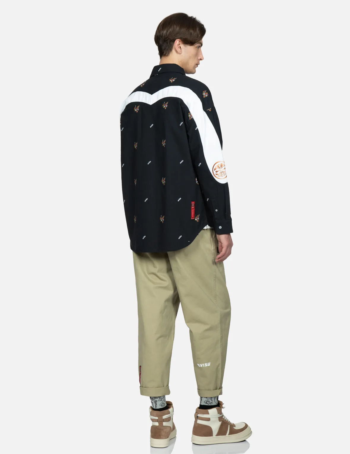 Allover Eagle and Logo Embroidery Shirt