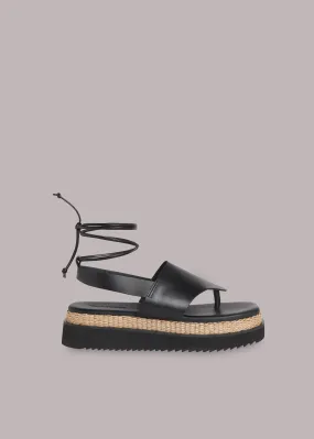 Black Lia Raffia Platform Sandal
