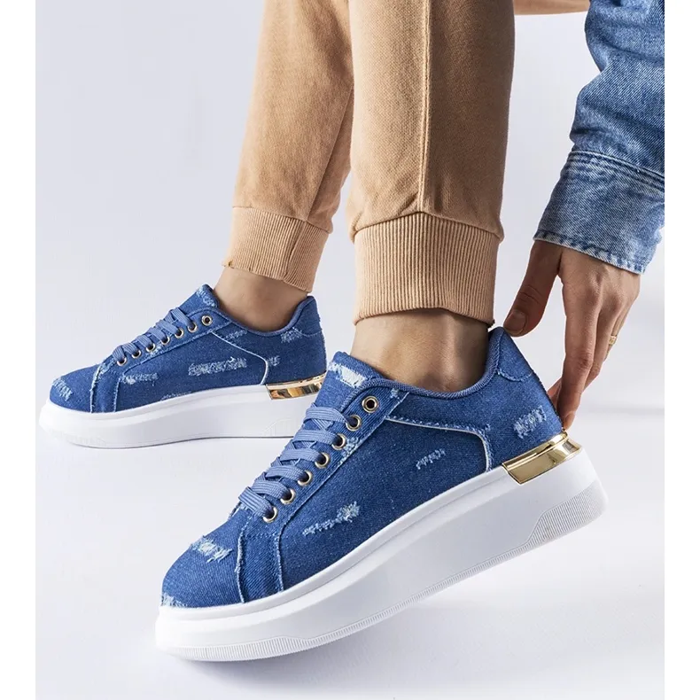 Blue platform sneakers by Osson