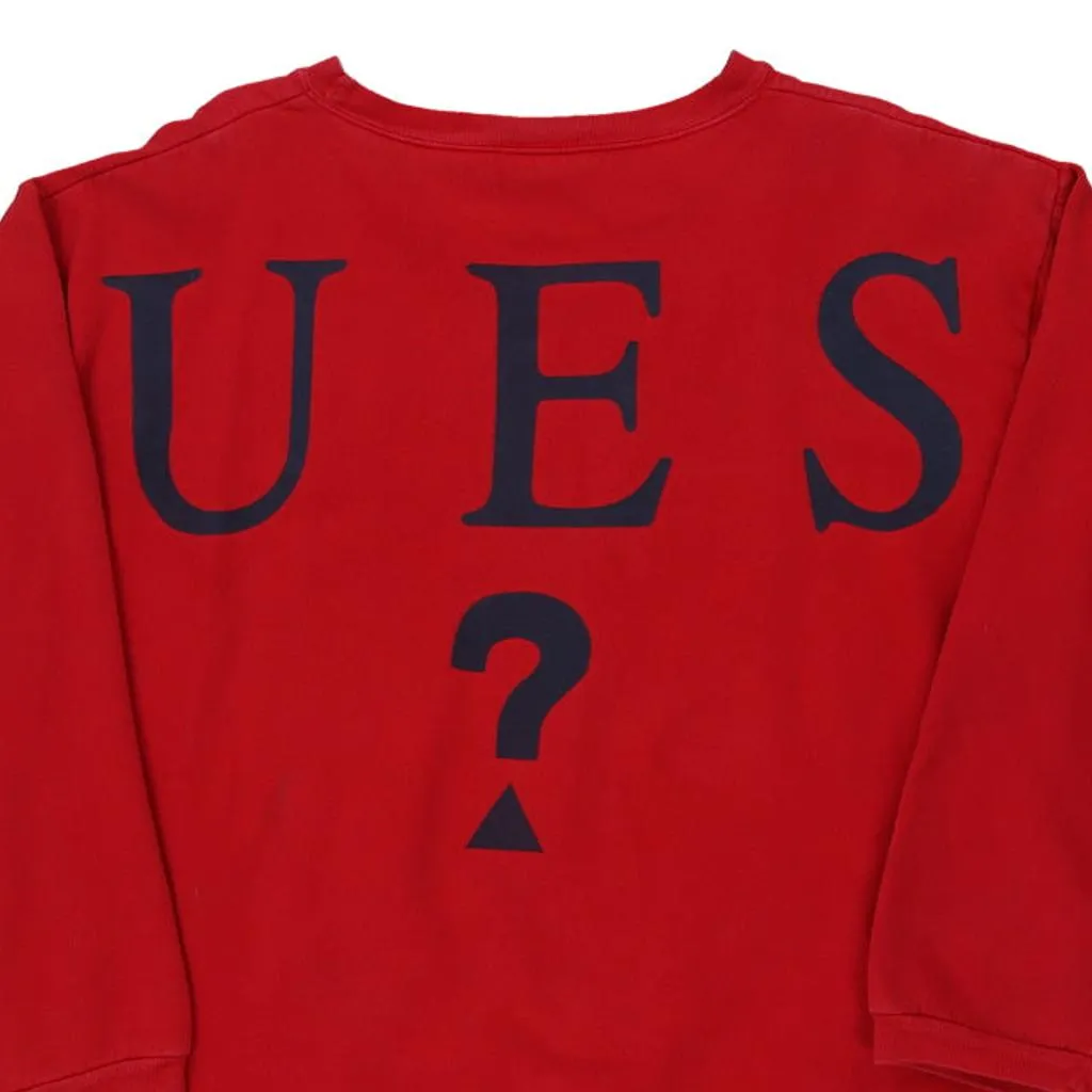 Guess Sweatshirt - Medium Red Cotton Blend