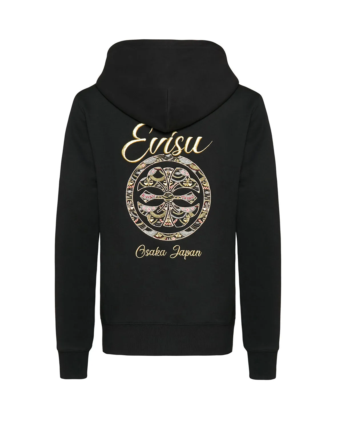 Hooded Sweatshirt with Scale-patterned Kamon Embroidery