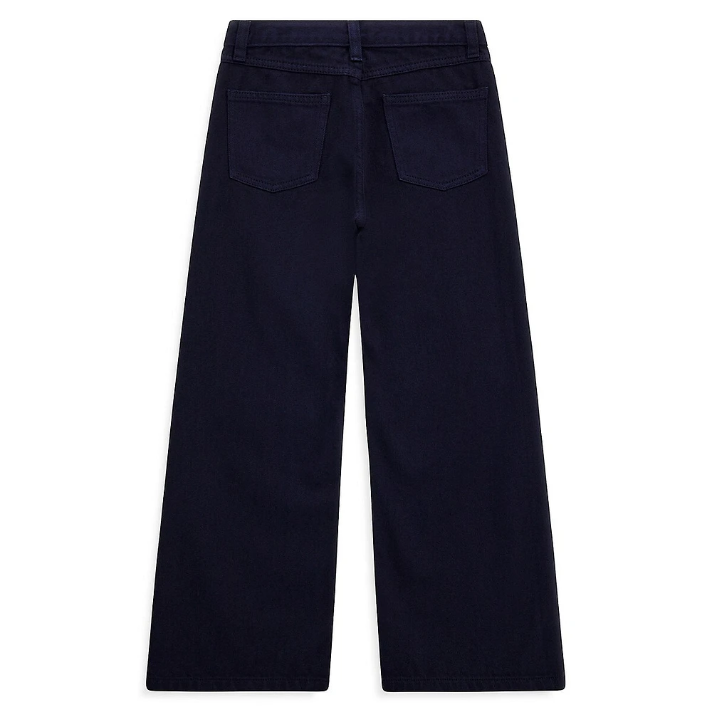 Hudson's Bay Girl's 90's Wide-Leg Blackened Blue Jeans
