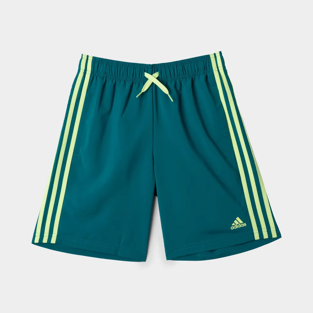 JD Sports adidas Junior Boys’ Essentials 3-Stripes Chelsea Shorts Legacy Teal / Pulse Lime