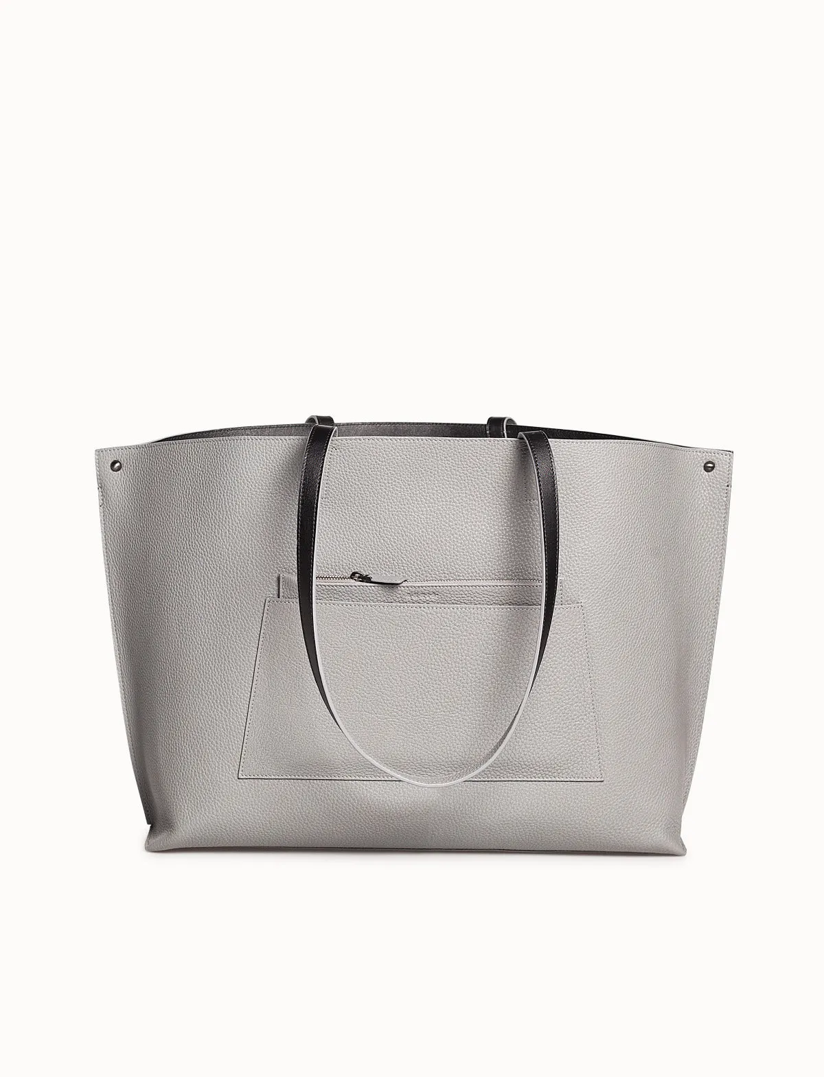 Medium Reversible Two-Tone Leather Handbag