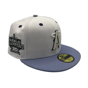 New Era Mens MLB Arizona Diamondbacks 2002 World Champions 20th Anniversary 59Fifty Fitted Hat 70802240 White/Lavender, Lavender