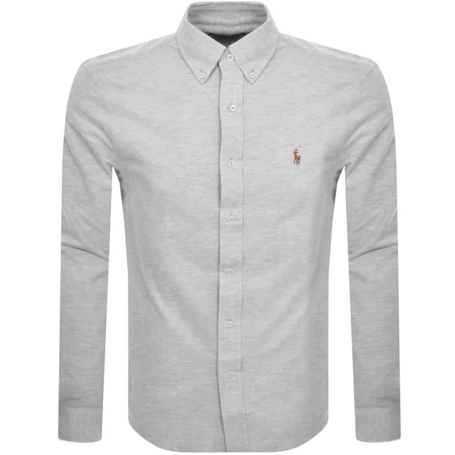 Ralph Lauren Knit Oxford Long Sleeved Shirt Grey