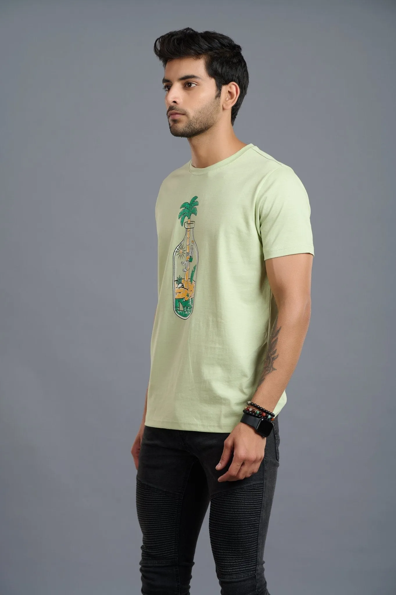 Sea Devil Printed Mint Green T-Shirt for Men