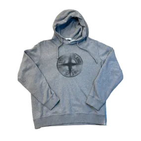 Stone Island -Velour Logo- Grey Hoodie Size XX-Large
