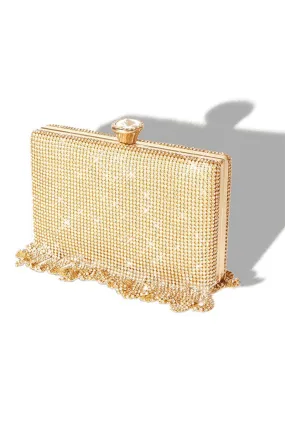 Tassels Golden Exquisite Square Party Handbag