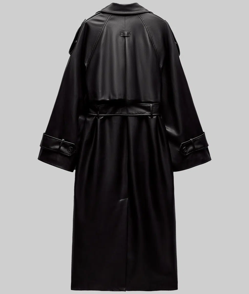 The Killer Nathalie Emmanuel (Zee) Leather Trench Coat | TLC UK