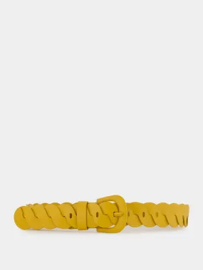 Wave-Link Leather Belt