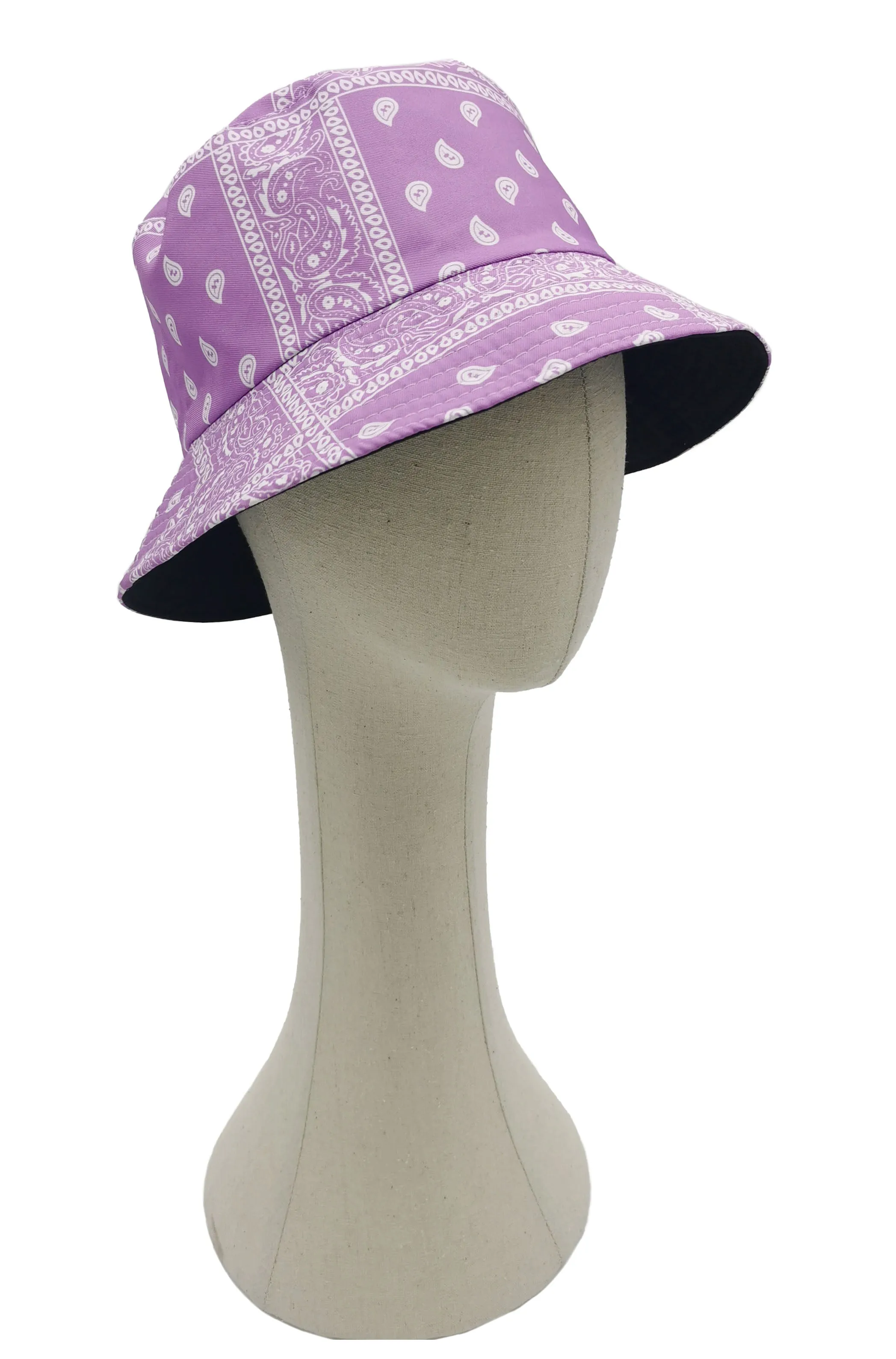 WHU110023 Bandana Pattern Reversible Bucket Hat